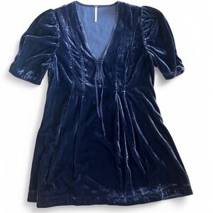 Free People Blue Velvet mini Dress